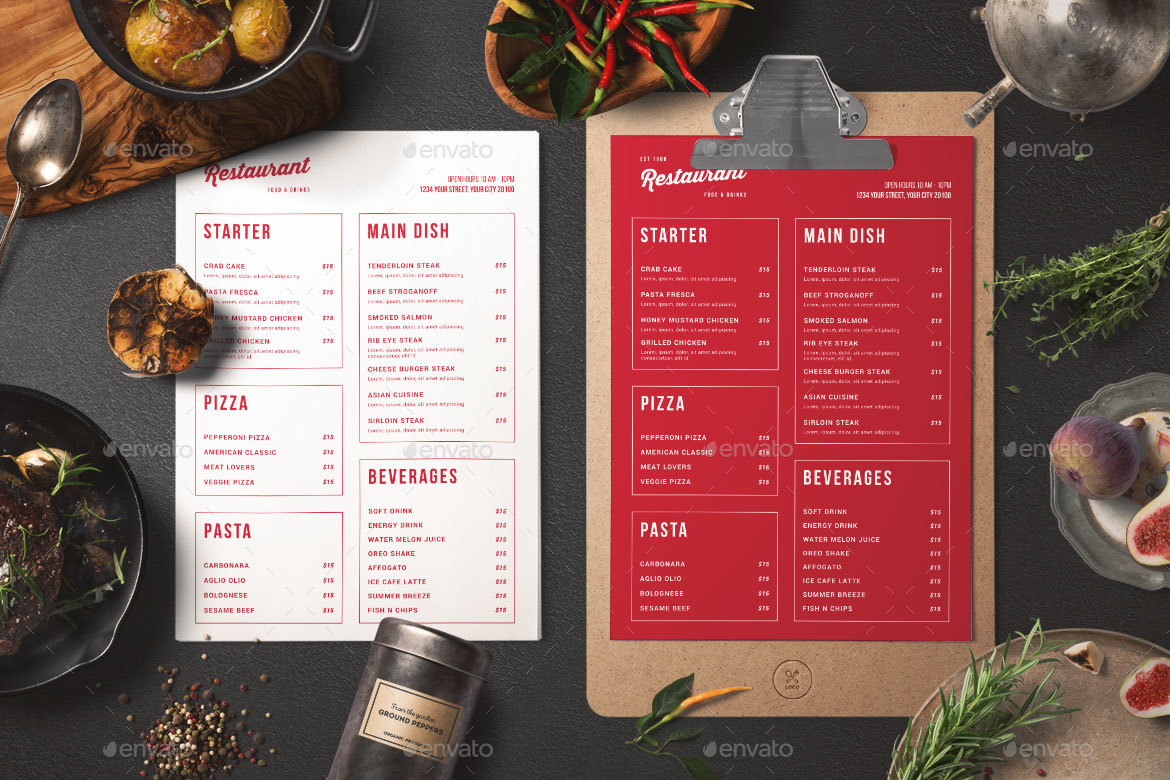 Minimalist Food Menu by thesavorydirectors GraphicRiver